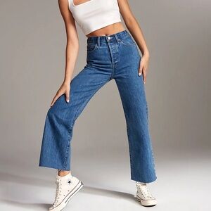 Denim Forum Farrah wide leg Blue Flare Jeans 25